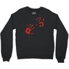 bloody hand print funny zombie kill undead blood horror killer Crewneck Sweatshirt