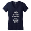 keep calm and ride on Women's V-Neck T-Shirt