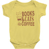 books and cats and coffee Baby Bodysuit