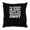 an arrow a day zombie dary Throw Pillow