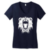 lion head roaring Women's V-Neck T-Shirt