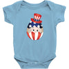 4th of July Peeking Baby Inside Egg Baby Bodysuit