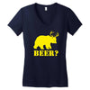 beer t shirt bear plus deer funny tee drinking college humor party shi Women's V-Neck T-Shirt