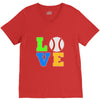 love baseball neon rhinestuds V-Neck Tee