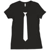 skinny white tie Ladies Fitted T-Shirt