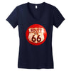 route 66 sign distressed, ideal birthday gift or present Women's V-Neck T-Shirt