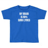my brain is 80% song lyrics Toddler T-shirt
