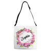 Floral Baby Name Adjustable Strap Totes