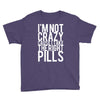 i'm not crazy cause i take the right pills Youth Tee