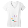 Baby Colorful Foot Women's V-Neck T-Shirt