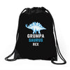 grumpa saurus rex Drawstring Bags