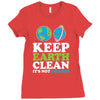 keep earth clean it's not uranus kawaii planets Ladies Fitted T-Shirt