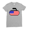 usa curling Ladies Fitted T-Shirt