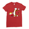 calvin hobbes Ladies Fitted T-Shirt