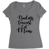badass feminist cat mom Women's Triblend Scoop T-shirt