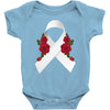lung cancer white ribbon Baby Bodysuit