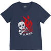 skull &amp; flames V-Neck Tee