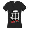 gsus saves chord Women's V-Neck T-Shirt