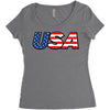 usa 3 Women's Triblend Scoop T-shirt