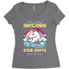 I Wish I Were A Unicorn So I Could Stab Idiots With My Head Women's Triblend Scoop T-shirt
