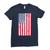 t-rex vintage american flag Ladies Fitted T-Shirt