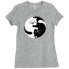 yin yang cat Ladies Fitted T-Shirt