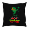 hot grill on grill action Throw Pillow
