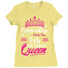 Celebrating With the 7th Birthday Queen Ladies Fitted T-Shirt