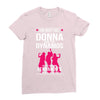 Donna And Dynamos White Letter Ladies Fitted T-Shirt
