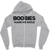 boobies make me smile Zipper Hoodie