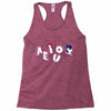 vowel party time Racerback Tank