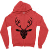 poly deer black Zipper Hoodie