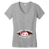 May Peeking Out Asian Baby Girl Women's V-Neck T-Shirt