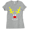 reindeer face novelty christmas Ladies Fitted T-Shirt