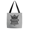 Queens Are Born In December Tote Bags