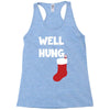well hung endowed christmas stocking funny Racerback Tank