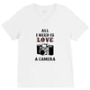 All i Need is Love A Camera V-Neck Tee