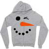 snowman face Zipper Hoodie
