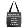 February Girl Tote Bags