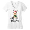 merry cristmas reindeer Women's V-Neck T-Shirt