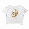 skull water color Crop Top