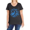 bass clef in blue Ladies Curvy T-Shirt