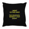 i went outside once Throw Pillow