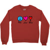 peace love wine Crewneck Sweatshirt