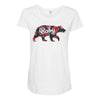 Floral Baby Bear Maternity Scoop Neck T-shirt