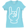 rock and roll throwing horns Ladies Fitted T-Shirt
