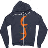 helix of heroes funny retro sci fi superhero symbol cool logo Zipper Hoodie