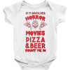 horror movies, pizza and beer Baby Bodysuit