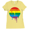 rainbow colored stripes dot running splashes Ladies Fitted T-Shirt