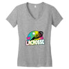 neon lacrosse Women's V-Neck T-Shirt